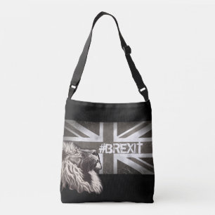 Black and White Proud Lion Union Jack #Brexit Crossbody Tas
