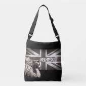 Black and White Proud Lion Union Jack #Brexit Crossbody Tas (Voorkant)
