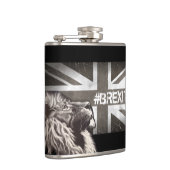 Black and White Proud Lion Union Jack #Brexit Heupfles (Rechts)
