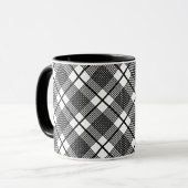 Black and White Pset Pattern Little Glen Coffee M Mok (Voorkant links)