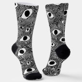Black and White Psychedelic Design  Sokken (Gebogen)
