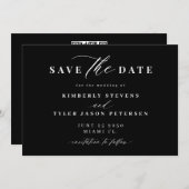 Black and white QR code simple elegant wedding  Save The Date (Voorkant / Achterkant)