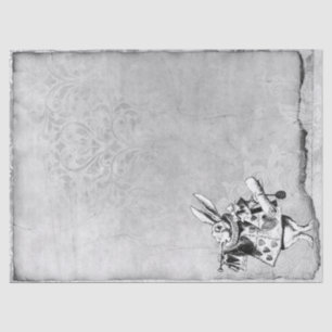 Black and White Rabbit Alice in Wonderland Craft Tissuepapier