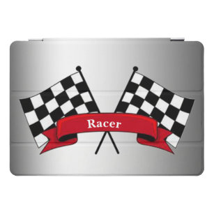 Black and White Racing Flags Silver iPad Pro Hoesj iPad Pro Cover