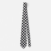 Black and White Racing Silks Checks Derby Stropdas (Voorkant)