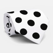 Black and White Racing Silks Polka Dot Derby Stropdas (Opgerold)