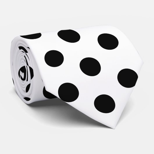 Black and White Racing Silks Polka Dot Derby Stropdas (Opgerold)