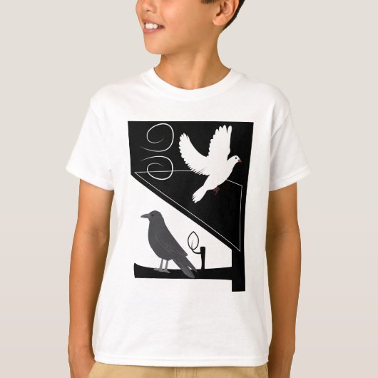 Black and White_Raven and Dove T-shirt (Voorkant)