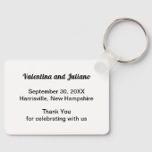 Black and White Rectangle Wedding Keychain (Voorkant)