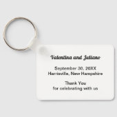 Black and White Rectangle Wedding Keychain (Achterkant)