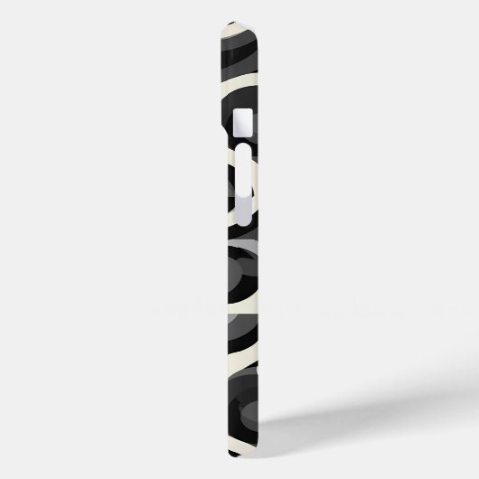 Black and White Retro Abstract Pattern Case-Mate iPhone Case (Achterkant / Links)