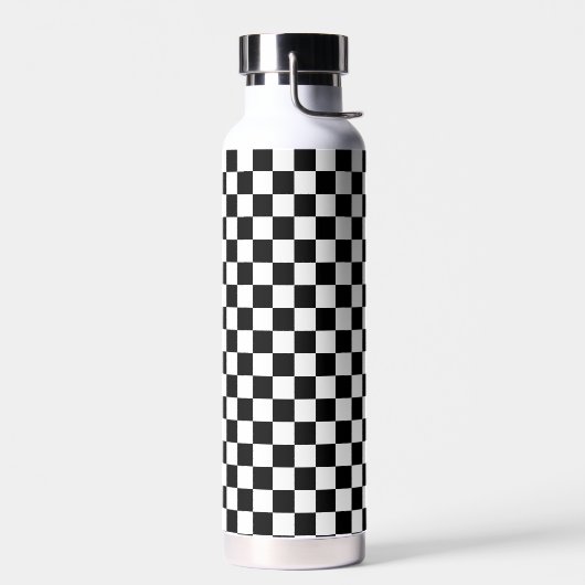 black and white - retro checkerboard  waterfles (Links)