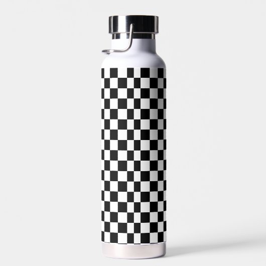 black and white - retro checkerboard  waterfles (Rechts)