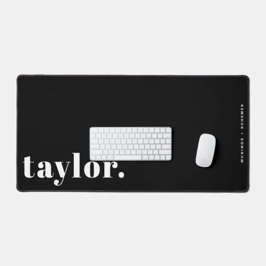 Black and White Retro Typography Personalized Bureaumat (Keyboard & Muis)