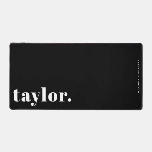 Black and White Retro Typography Personalized Bureaumat (Voorkant)