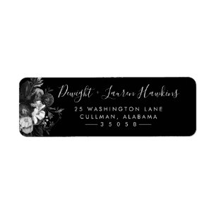 Black and White Return Address Label
