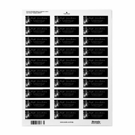 Black and White | Return Address Label (Full Sheet)