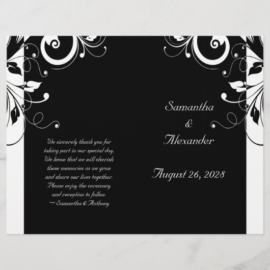 Black and White Reverse Swirl Foldable Program (Voorkant)