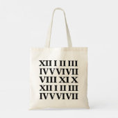 Black and White Roman Numeral  Tote Bag (Achterkant)