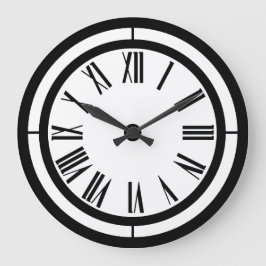 Black and White Roman Numeras Wall Clock Grote Klok
