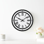 Black and White Roman Numeras Wall Clock Grote Klok (Huis)