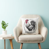 Black and white rooster kussen (Stoel)