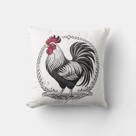 Black and white rooster kussen
