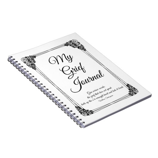 Black and White Rose Cluster Grensrouwjournaal Notitieboek (Rechterzijde)