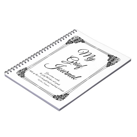 Black and White Rose Cluster Grensrouwjournaal Notitieboek (Linkerzijde)