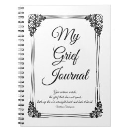 Black and White Rose Cluster Grensrouwjournaal Notitieboek