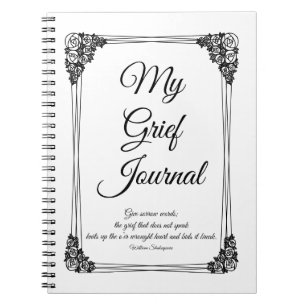 Black and White Rose Cluster Grensrouwjournaal Notitieboek