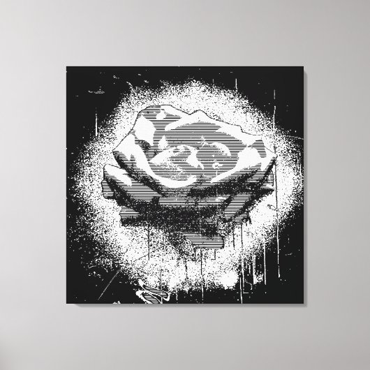 Black and White Rose Fine Art Canvas Afdruk (Voorkant)