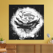 Black and White Rose Fine Art Canvas Afdruk (Insitu (Woonkamer))
