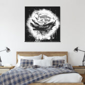 Black and White Rose Fine Art Canvas Afdruk (Insitu (Slaapkamer))