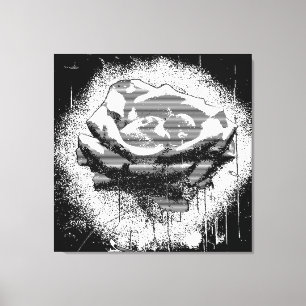 Black and White Rose Fine Art Canvas Afdruk