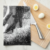 Black and White Rose Fine Art Theedoek (Quarter Fold)