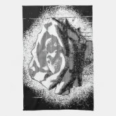 Black and White Rose Fine Art Theedoek (Verticaal)