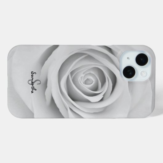 Black and White Rose flower Phone case (Achterkant (horizontaal))