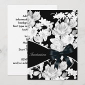 Black and White Rose Verjaardagsfeest Kaart (Voorkant / Achterkant)