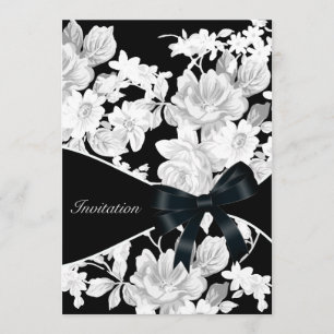 Black and White Rose Verjaardagsfeest Kaart