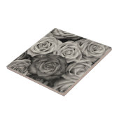 Black and White Roses Tegeltje (Zijkant)