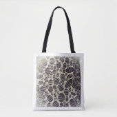 Black and white round abstract art design tote bag (Voorkant)