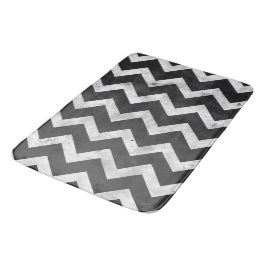 Black and white Rustic Chevron pattern Badmat