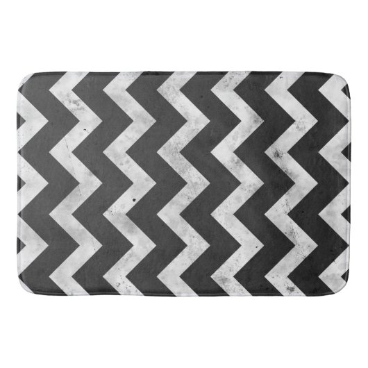 Black and white Rustic Chevron pattern Badmat (Voorkant)