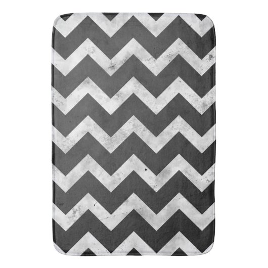 Black and white Rustic Chevron pattern Badmat (Voorkant Verticaal)