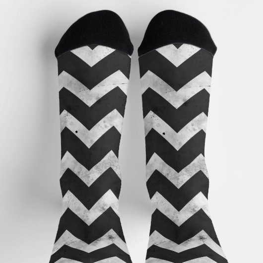 Black and white Rustic Chevron pattern Sokken (Top)