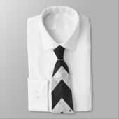 Black and white Rustic Chevron pattern Stropdas (Gebonden)