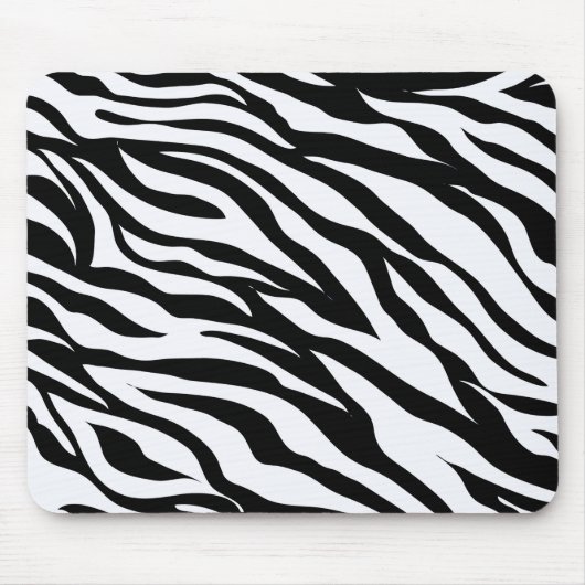 Black and White Safari Theme Zebra Animal Print Muismat (Voorkant)