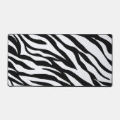 Black and White Safari Zebra Animal Print Desk Mat (Voorkant)