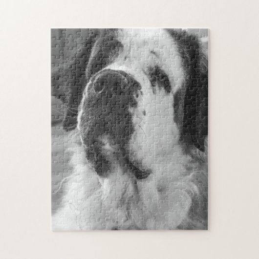 Black and white Saint Bernard dog Legpuzzel (Verticaal)
